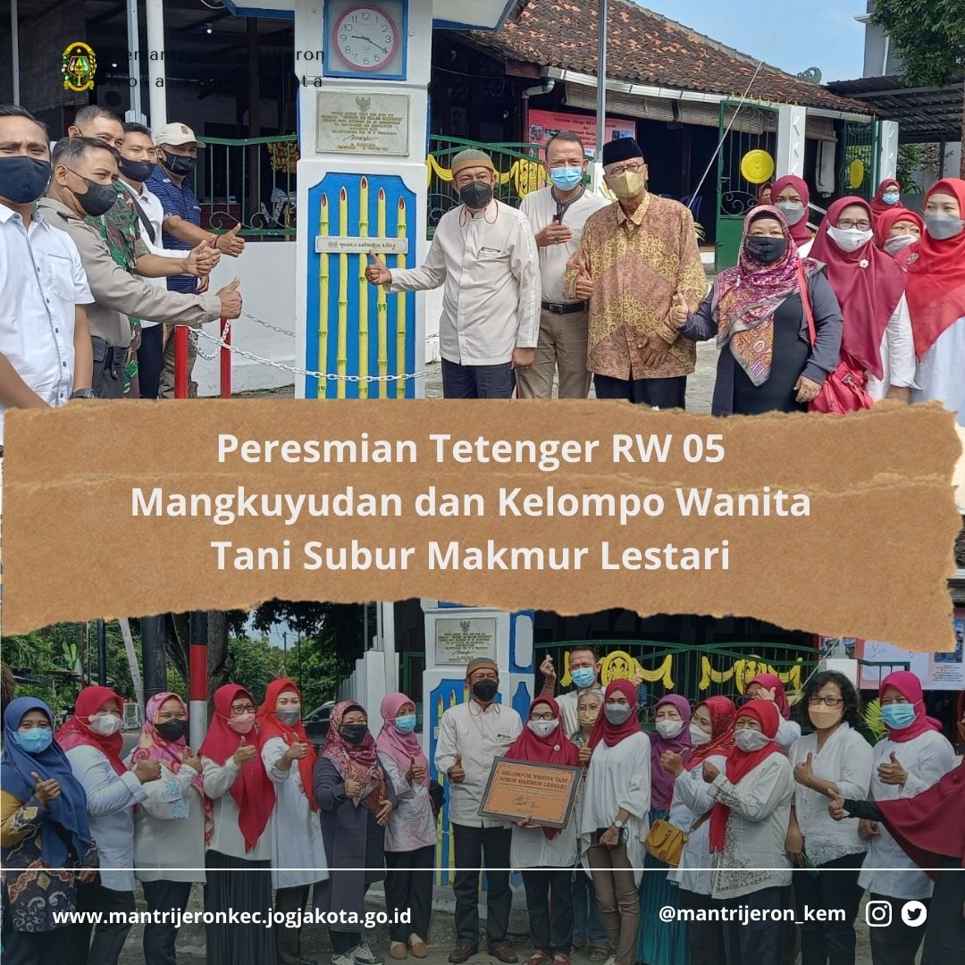 Walikota Yogyakarta Menghadiri Peresmian Tetenger RW 05 Mangkuyudan dan Kelompok Wanita Tani Subur Makmur Lestari