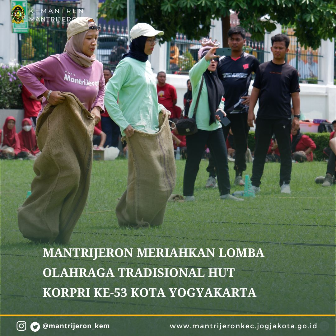 Mantrijeron Tunjukkan Semangat dalam Lomba Olahraga Tradisional pada HUT KORPRI ke-53 Kota Yogyakarta